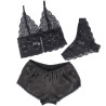 Subblime - 953928 Chemisier De Nuit En Soie Et Dentelle + Culotte Noire L/Xl